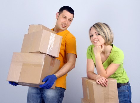 Careful loading of student belongings from a flat in Finchley